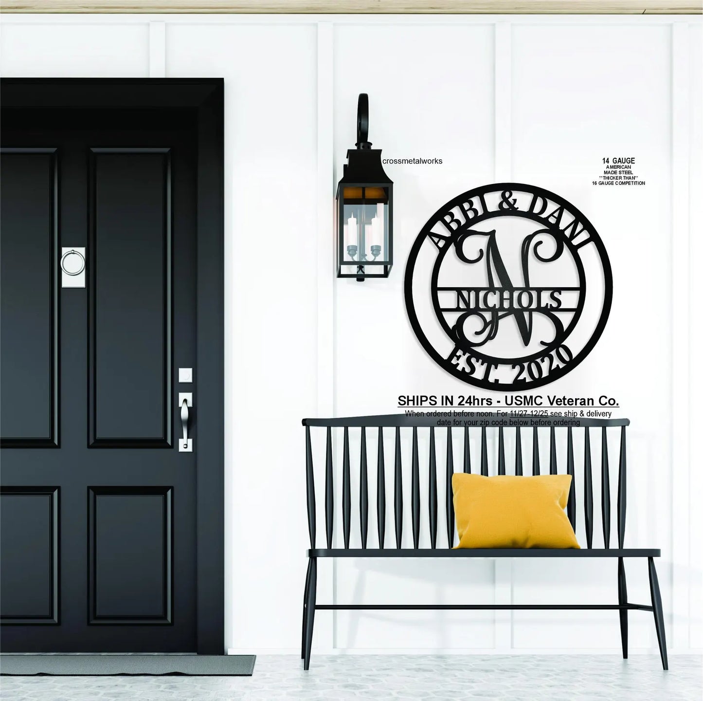 Personalized Elaborate Name Steel Sign - Custom Anniversary & Wedding Gift