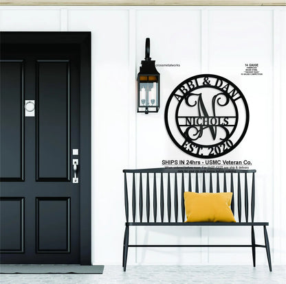 Personalized Elaborate Name Steel Sign - Custom Anniversary & Wedding Gift