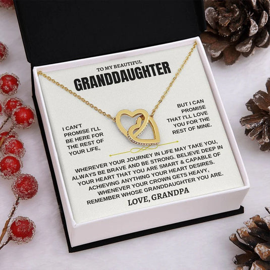 Linked Hearts Necklace Gift Set for Granddaughter - CHARMING FAMILY GIFT LLC 