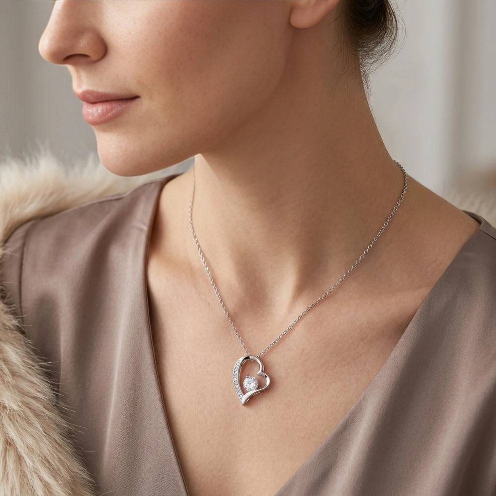 "Let's Start Over" Forever Love Necklace & Red Rose Box - Romantic Apology Gift