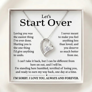 “Let's Start Over” Forever Love Necklace – Sincere Apology Gift to Win Her Heart Back