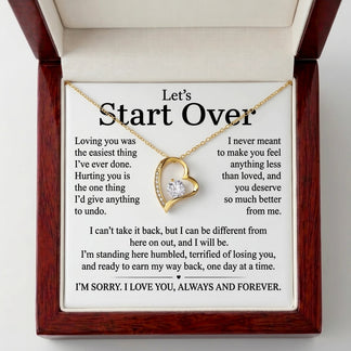 “Let's Start Over” Forever Love Necklace – Sincere Apology Gift to Win Her Heart Back