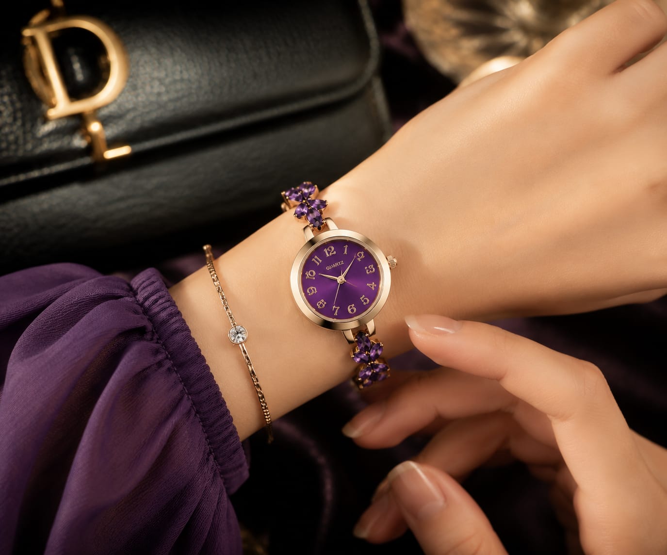 Princess Watch – Elegant Sparkly Women's Watch, Easy-Read Dial, Adjustable Strap