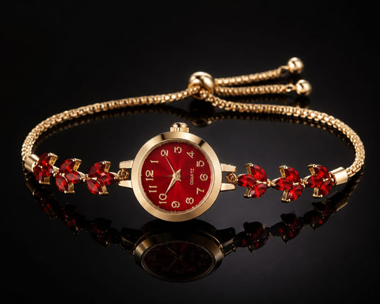 Princess Watch – Elegant Sparkly Women's Watch, Easy-Read Dial, Adjustable Strap - CHARMING FAMILY GIFT LLC 