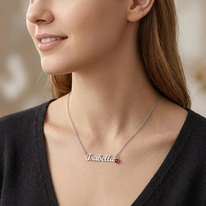 "To My Beautiful Daughter - Forever My Greatest Pride - Personalized Name Necklace with Birthstone - The Most Meaningful Keepsake Gift From Loving Dad"