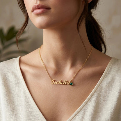 "To My Beautiful Daughter - Forever My Greatest Pride - Personalized Name Necklace with Birthstone - The Most Meaningful Keepsake Gift From Loving Dad"