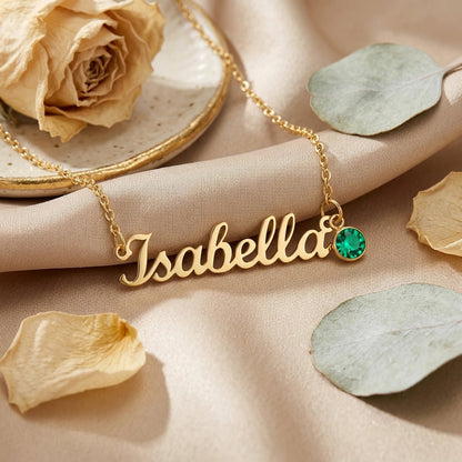 "To My Beautiful Daughter - Forever My Greatest Pride - Personalized Name Necklace with Birthstone - The Most Meaningful Keepsake Gift From Loving Dad"