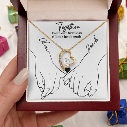 💖 From Our First Kiss Till Our Last Breath – Forever Love Necklace 💖