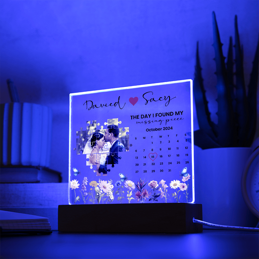 Personalized The Day I Found My Missing Piece Puzzles Acrylic Gift Set