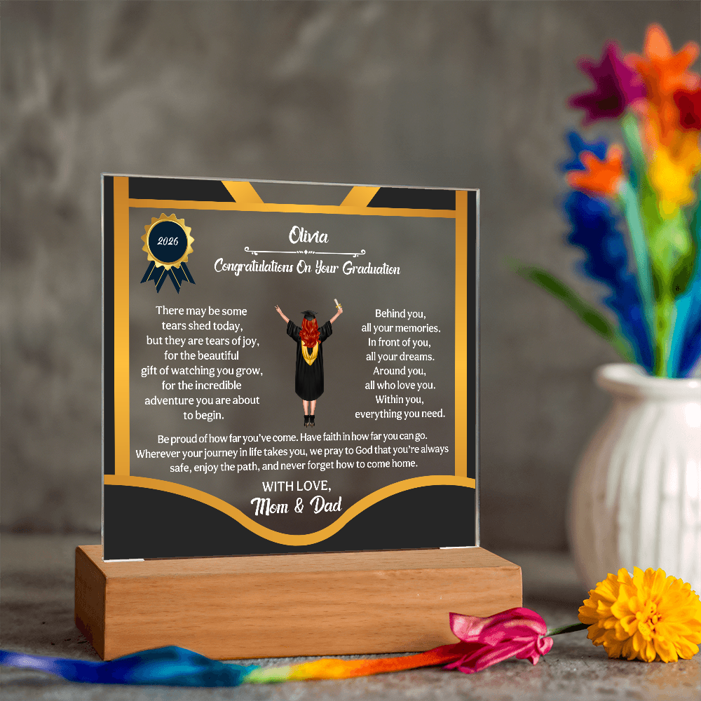 Personalized LED Graduation Plaque - The Gift That Will Move Them to Tears