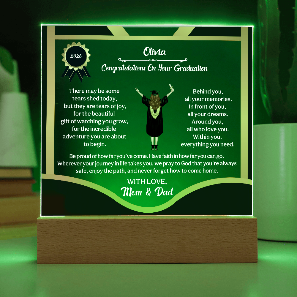 Personalized LED Graduation Plaque - The Gift That Will Move Them to Tears