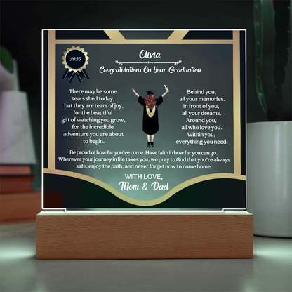 Personalized LED Graduation Plaque - The Gift That Will Move Them to Tears