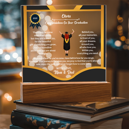 Personalized LED Graduation Plaque - The Gift That Will Move Them to Tears