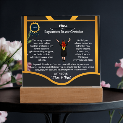 Personalized LED Graduation Plaque - The Gift That Will Move Them to Tears