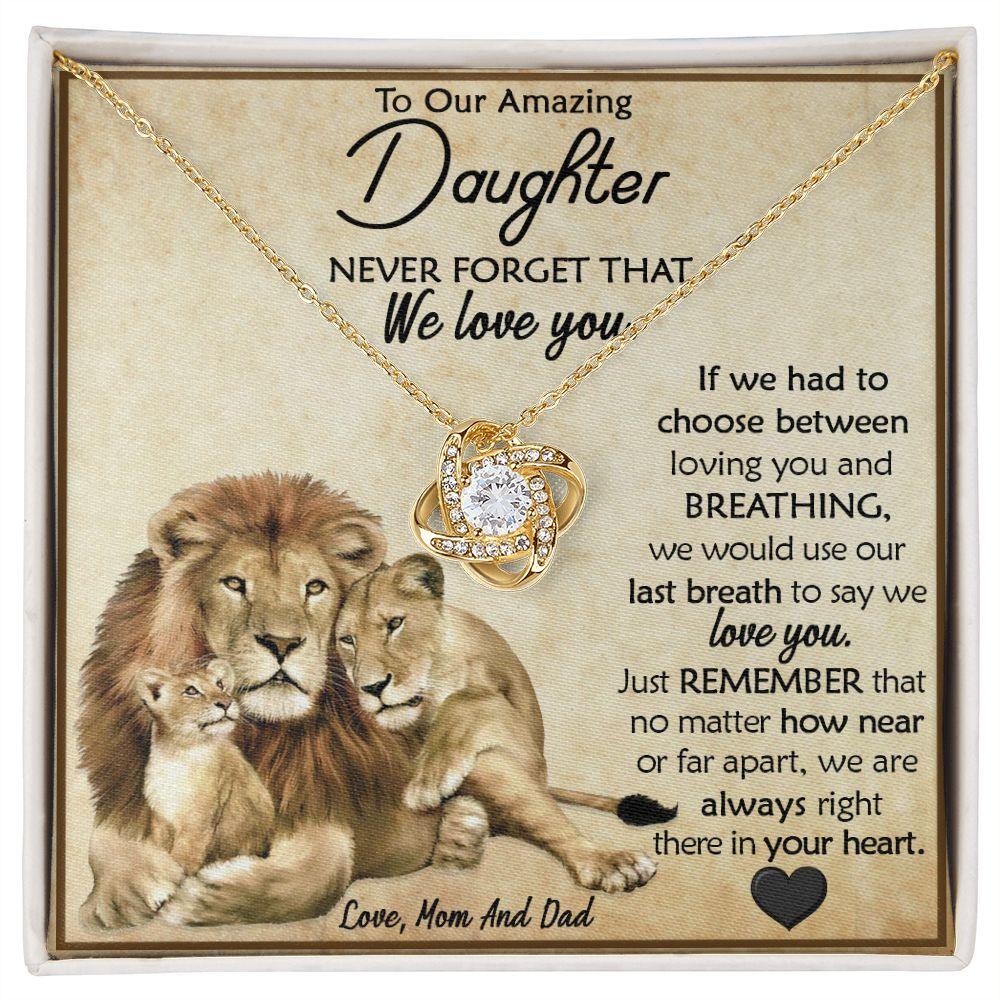 To My Amazing Daughter - Love Knot Necklace - CHARMING FAMILY GIFT