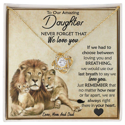 To My Amazing Daughter - Love Knot Necklace - CHARMING FAMILY GIFT