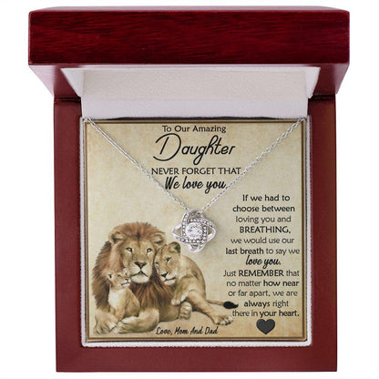 To My Amazing Daughter - Love Knot Necklace - CHARMING FAMILY GIFT