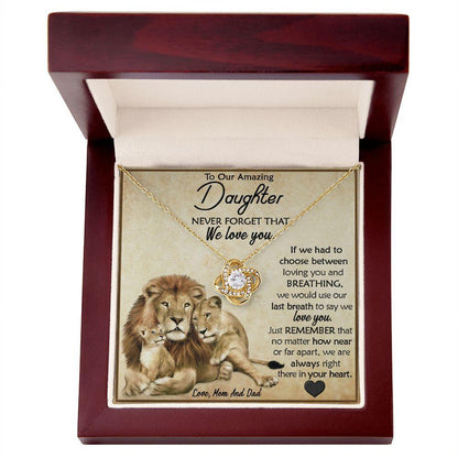 To My Amazing Daughter - Love Knot Necklace - CHARMING FAMILY GIFT