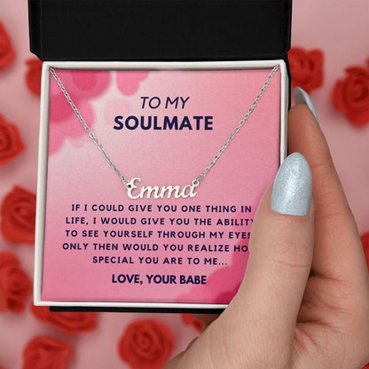 To My Soulmate - Custom Name Necklace - CHARMING FAMILY GIFT