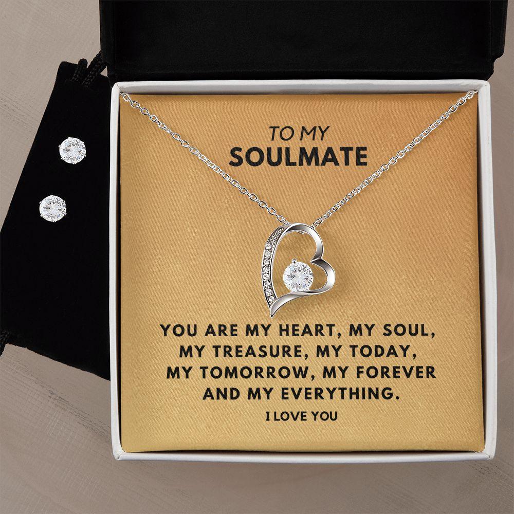 To My Soulmate - You are My Heart Forever Love Necklace Set - CHARMING FAMILY GIFT