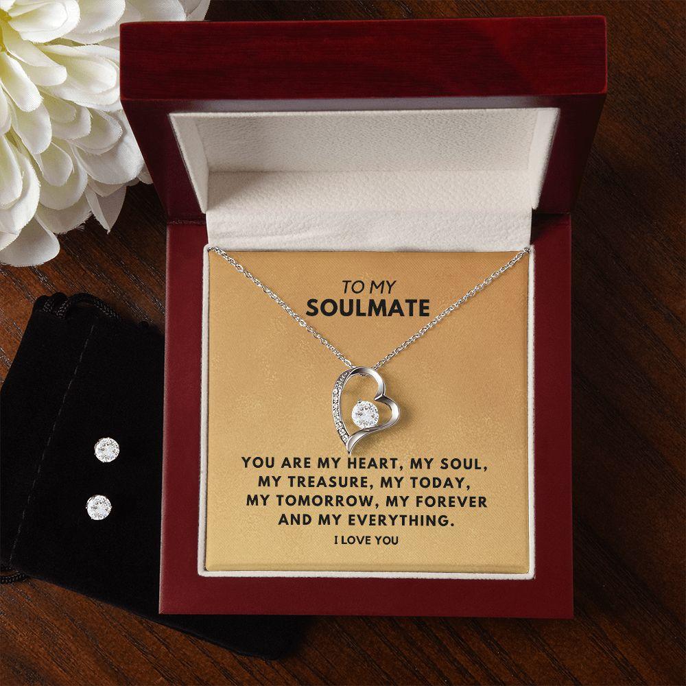 To My Soulmate - You are My Heart Forever Love Necklace Set - CHARMING FAMILY GIFT