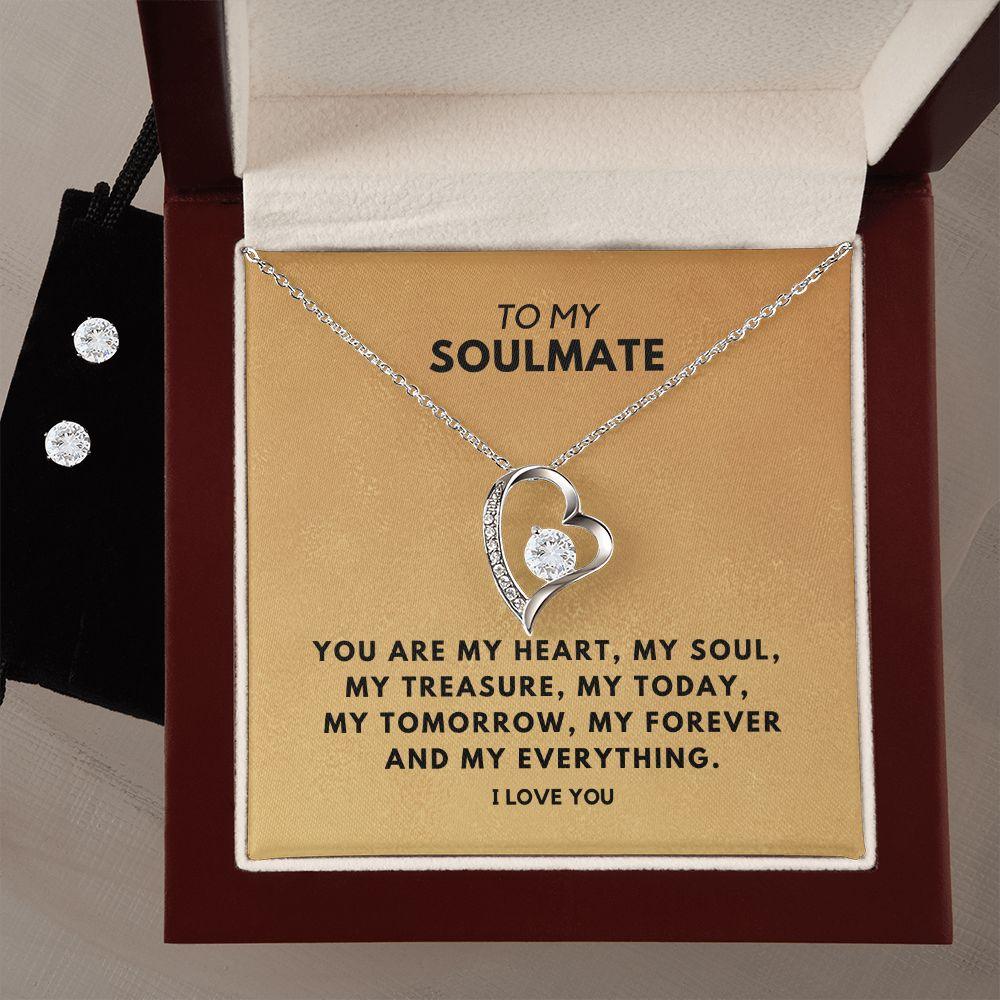 To My Soulmate - You are My Heart Forever Love Necklace Set - CHARMING FAMILY GIFT
