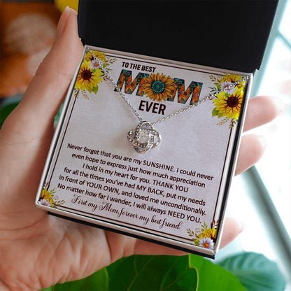 To The Best Mom Ever - Love Knot Necklace for Mom - CHARMING FAMILY GIFT