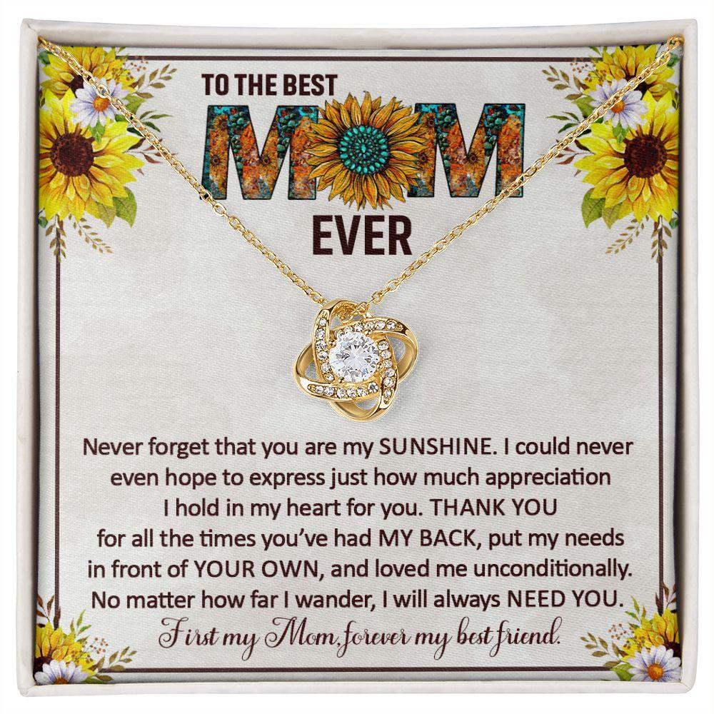 To The Best Mom Ever - Love Knot Necklace for Mom - CHARMING FAMILY GIFT