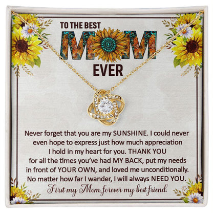 To The Best Mom Ever - Love Knot Necklace for Mom - CHARMING FAMILY GIFT