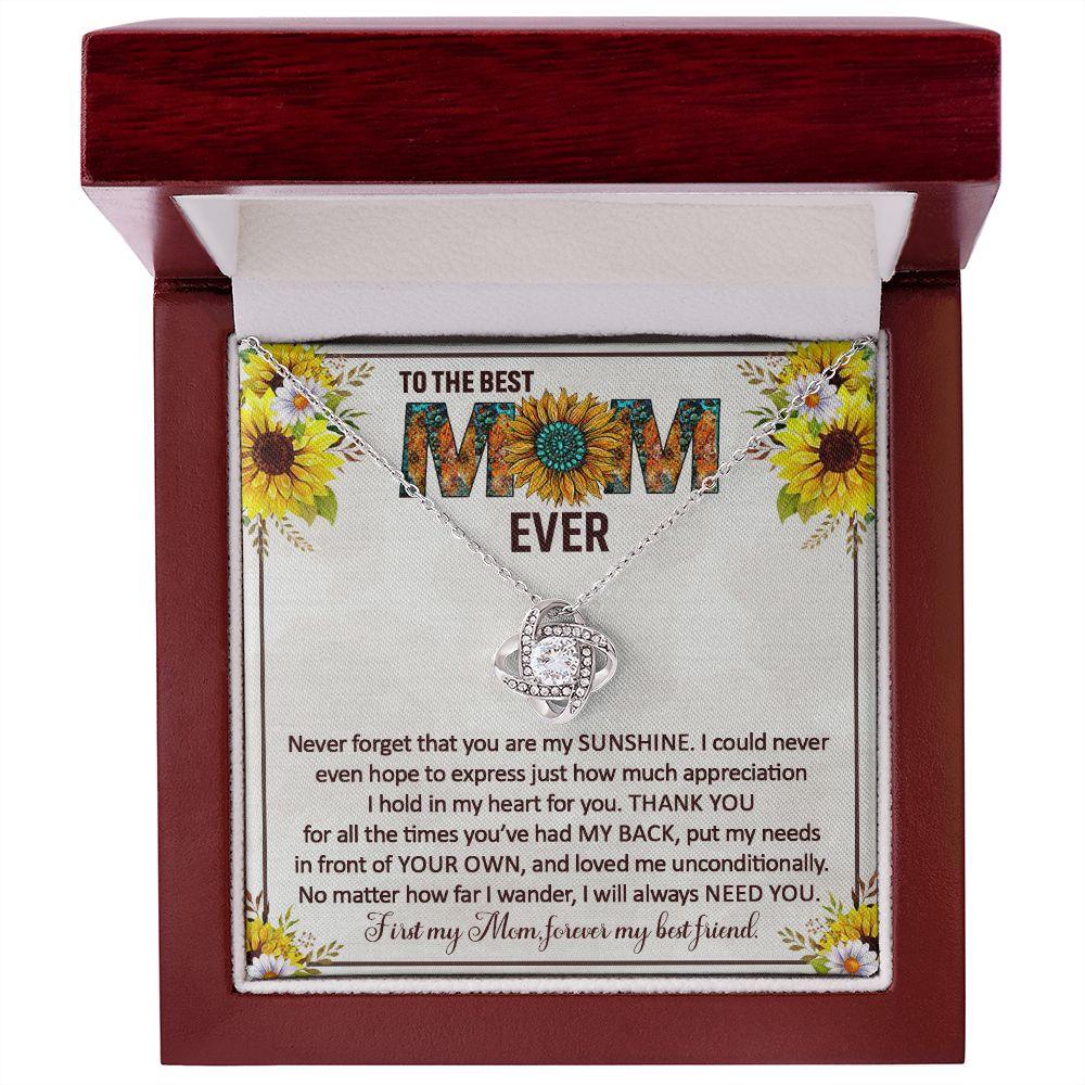 To The Best Mom Ever - Love Knot Necklace for Mom - CHARMING FAMILY GIFT