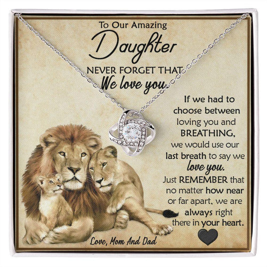 To My Amazing Daughter - Love Knot Necklace - CHARMING FAMILY GIFT