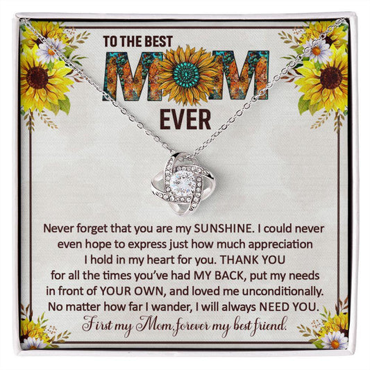 To The Best Mom Ever - Love Knot Necklace for Mom - CHARMING FAMILY GIFT