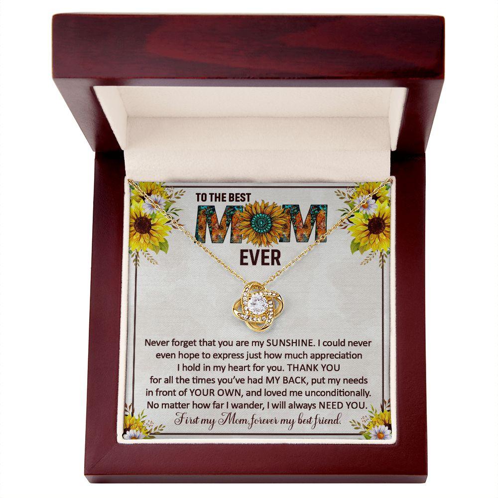 To The Best Mom Ever - Love Knot Necklace for Mom - CHARMING FAMILY GIFT