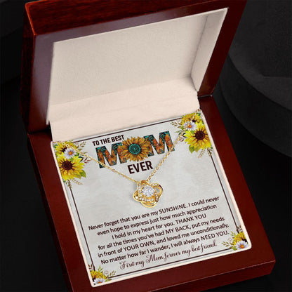 To The Best Mom Ever - Love Knot Necklace for Mom - CHARMING FAMILY GIFT