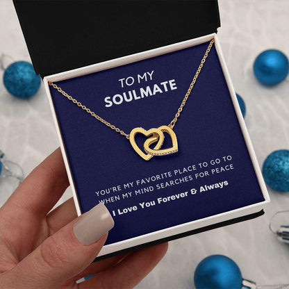 Soulmate - True Love - Interlocking Hearts Necklace - CHARMING FAMILY GIFT