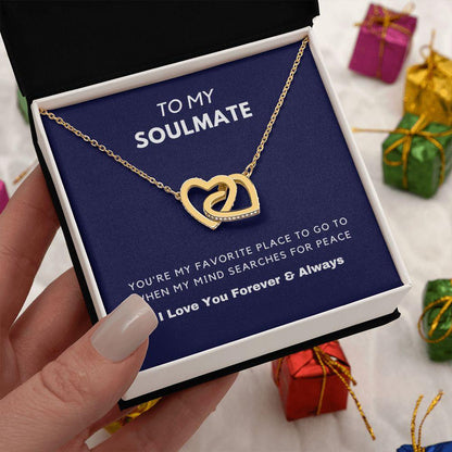 Soulmate - True Love - Interlocking Hearts Necklace - CHARMING FAMILY GIFT