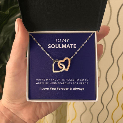 Soulmate - True Love - Interlocking Hearts Necklace - CHARMING FAMILY GIFT