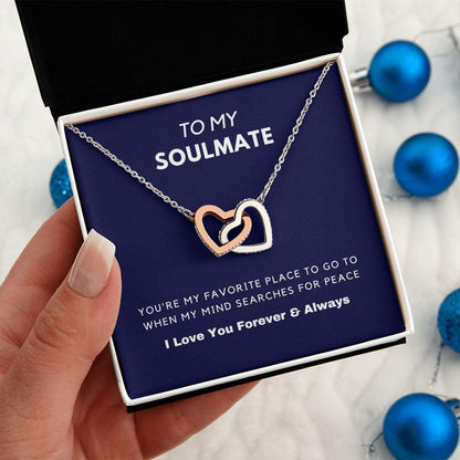 Soulmate - True Love - Interlocking Hearts Necklace - CHARMING FAMILY GIFT