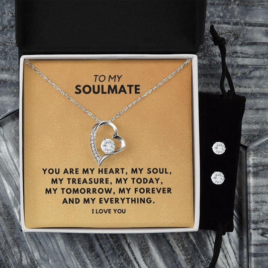 To My Soulmate - You are My Heart Forever Love Necklace Set - CHARMING FAMILY GIFT